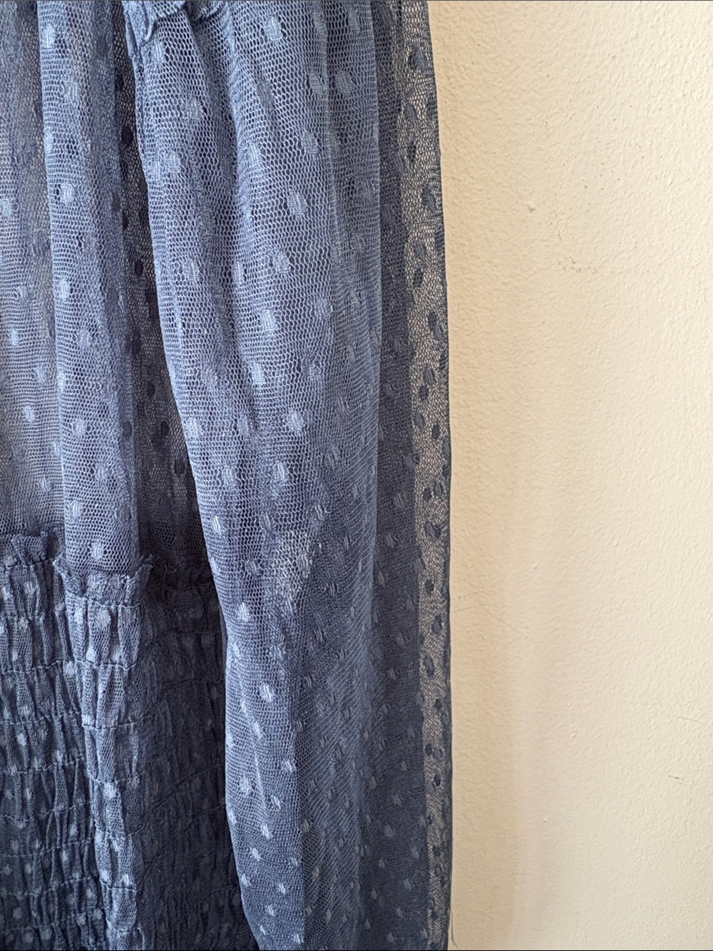 Maeve Blue Sheer Long-Sleeve Embroidered Tiered Dress - Picture 10 of 10